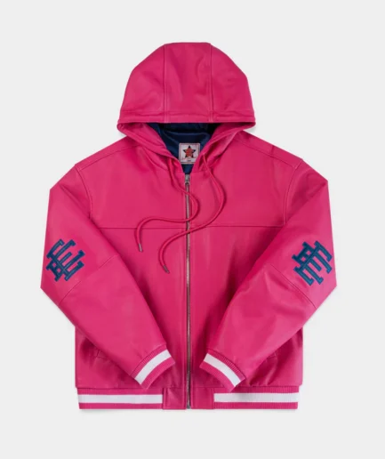 EE® Leather Bomber Pink Jacket